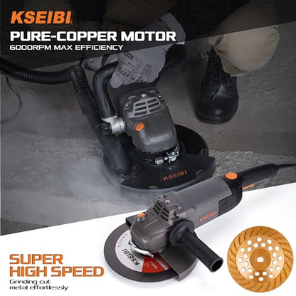 KSEIBI 711985 Concrete Grinder 7 Inch Angle Grinder Kit - style: 15Amps Grinder
