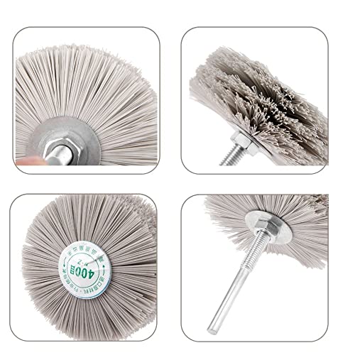 3PCS Nylon Abrasive Wheel Brush Filament,320# 400# 600# Grinding Head