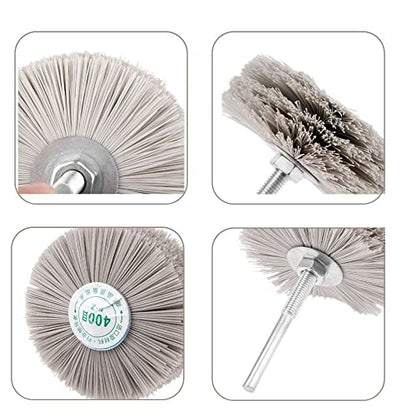 3PCS Nylon Abrasive Wheel Brush Filament,320# 400# 600# Grinding Head