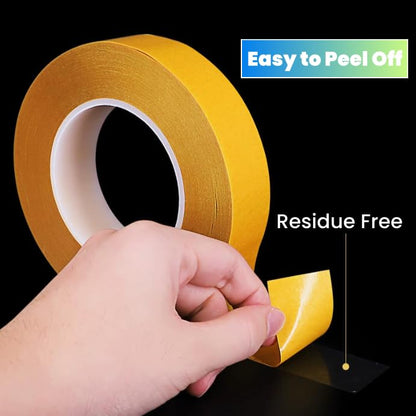 Ultra Thin Clear PET Double Sided Tape 1” x 82 Ft Strong Adhesive Removable No Residue Double Sided Transparent Mounting Tape for DIY Crafts Office Home Decoration Industrial Fixing - size: 1" X 82 Ft