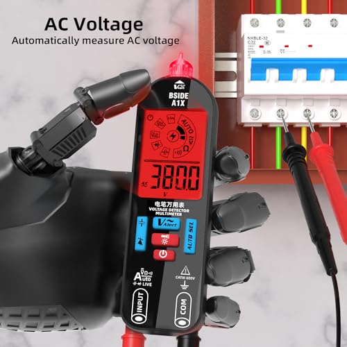 JASLEEN A1X Smart Digital Multimeter Tester Rechargeable Electrical Voltmeter, Measures Capacitance Diode Continuity Resistance V-Alert Live Check AC DC Voltage