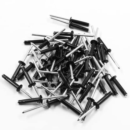 Jiozermi Aluminum Tri-Fold Rivets, 3/16" x 1", Black - color: Black, size: 3/16" x 1"