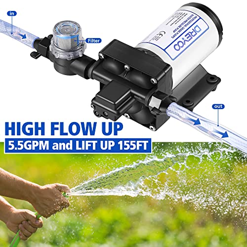 Water Pressure Booster Pump 110V 5.5GPM 70PSI Self Priming Water Pump (Pack of 2) - color: Black, size: Medium (Pack of 2)