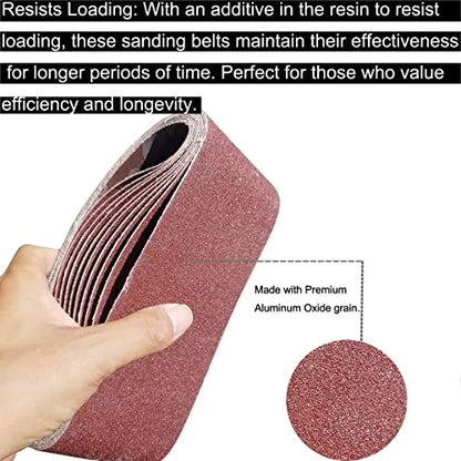 Tonmp 15 PCS 3 inch x 18 inch Sanding Belts - 5 Each of 40 80 120 Grit Aluminum Oxide Sanding Belts For Belt sander (3x18 inch) - size: 3x18 inch