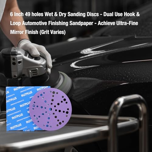 6 Inch 49 Hole Sanding Discs 150 Grit Purple Ceramic Hook and Loop Film - style: 150