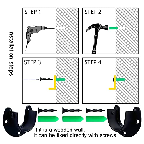 Heavy Duty Stainless Steel Closet Rod Brackets 4 Pack for 1-1/4 Pole Use as Sturdy Curtain Rod Brackets Ideal for Home and Kitchen(Open Flange) - color: Open flange