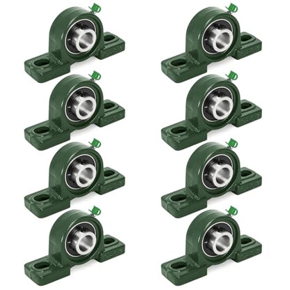 Hacaroa 8 Pack UCP204-12 Pillow Block Bearing, 3/4" Bore Pillow Block Mounted Ball Bearing, Chrome Steel Bearings, Soild Cast Iron Housing, Self Aligning