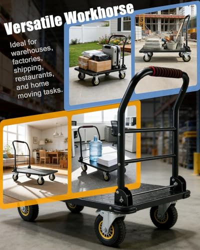 36"x24" Heavy Duty Platform Truck Cart, 1800LBS Steel Utility Dolly