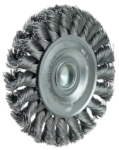 Weiler 17682 3-1/4" Stem-Mounted Knot Wire Wheel, .020" Steel Fill, 1/4" Stem, Made in The USA (Pack of 5) - size: 0.020" Wire Size, style: Pack of 5