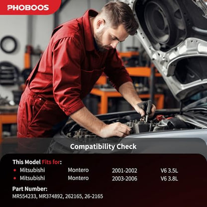 PHOBOOS Hydraulic Power Steering Rack and Pinion Fit for Mitsubishi Montero - size: 26-2165