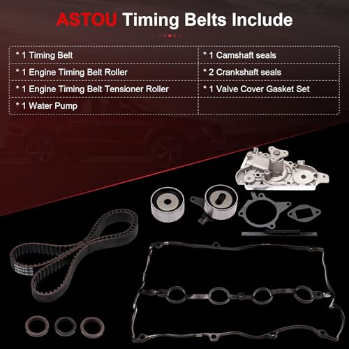 Engine Timing Belt Kit w/Water Pump Fit for Mazda for Miata 1.8L 1994 1995 1996 1997 1999 2000 Replace Timing Belt OEM - B660-12-700D