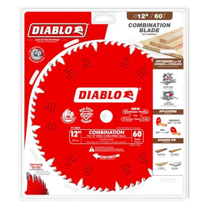 Diablo Combination Saw Blade - 12" Dia., 60 Comb Teeth, 1" Arbor