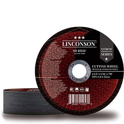 LINCONSON 25 Pack 4.5 Inch Cut Off Wheel for Metal & Stainless Steel Used On Angle Grinder 4.5”x1/16”x7/8" Flat Disc (SD 4521F) - style: 4.5 Inch 25 Pack
