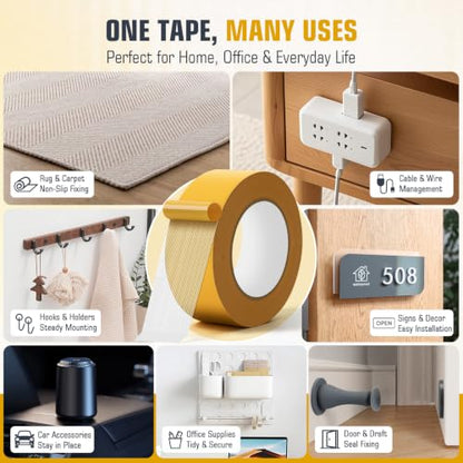 Waterproof Strong Grid Double-Sided Tape, 788 * 1.97In | Adhesive Double-Sided Mesh