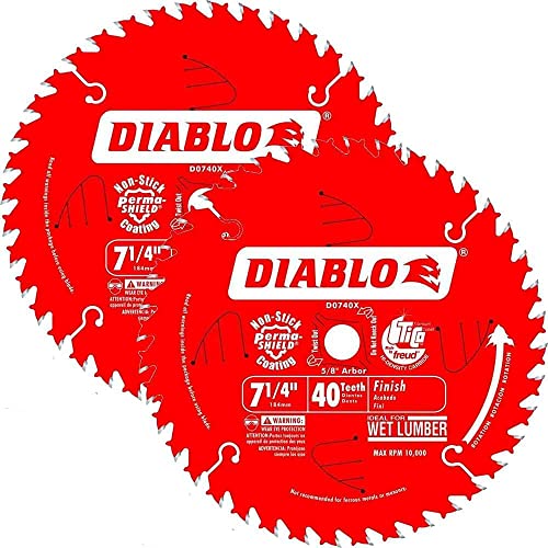 Diablo Finish Saw Blade for Wood - 7-1/4" Dia., 40 ATB, 8000 Max RPM