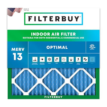 Filterbuy 23.5x23.5x1 Air Filter MERV 13 Smoke & Allergy Defense (1-Pack) - size: 23.5x23.5x1