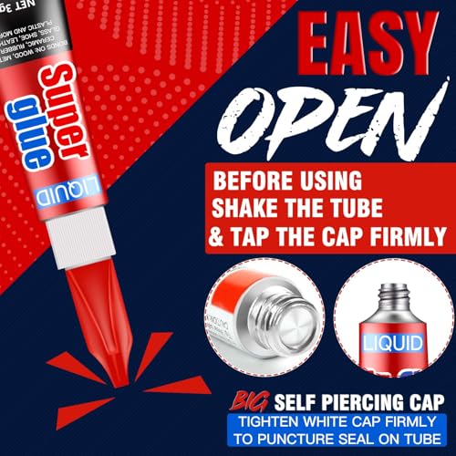 ALECPEA Super Glue, 24 X 3g, Liquid Instant Glue for Metal and Ceramic - color: Liquid