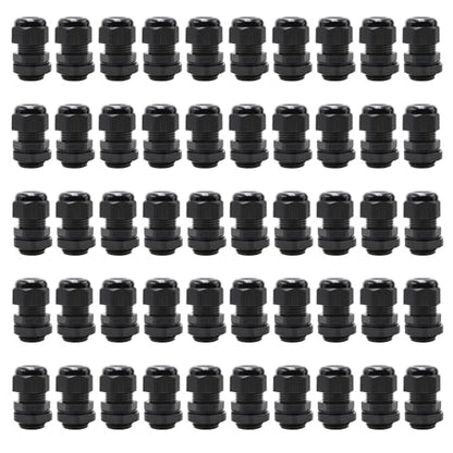 MAKERELE 1/2'' NPT Nylon Cable Gland Strain Relief, Waterproof IP68 - color: Black, size: 1/2" 50pcs BAG