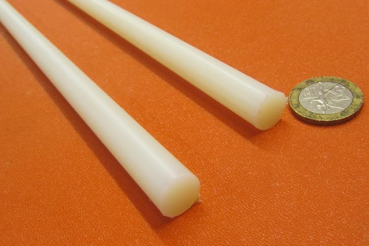 Natural Nylon Extruded Round Rod .500" (1/2") x 5 Ft Length 4 pcs 20 Ft