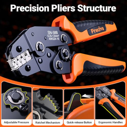 Preciva Automotive Connector Terminal Pin Kit, 1019Pcs with Crimper & Case