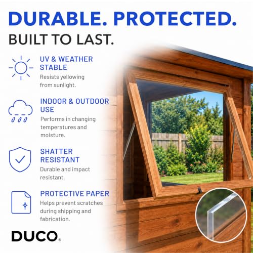 Duco 1/4" Clear Cast Acrylic Sheet, 12"x12" Plexiglass Sheet - color: Clear, size: 12" x 12"