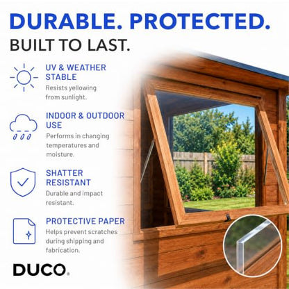 Duco 1/4" Clear Cast Acrylic Sheet, 12"x12" Plexiglass Sheet - color: Clear, size: 12" x 12"