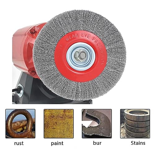 8in Bench Wire Wheel Brush for Bench Grinder Coarse Crimped Steel Wire 0.012" with 1/2" 5/8" 3/4" 7/8" 1"(5sets) Spacer Arbors - 2pack - style: 8in 2pcs
