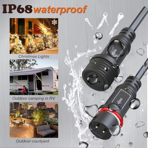 Waterproof Connectors 4 Wire, 18AWG Male Female Plug LED Connector with 4Pin, IP68 20CM Extension Cable for Car, Truck, Boat, LED Strip Lights, (4Pairs) - size: 18AWG 4pin waterproof connector