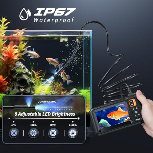 Endoscope Camera with Light, 1920P HD Borescope Tools, Dual Lens(32.8FT) - size: 32.8FT