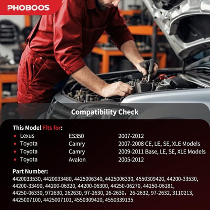 PHOBOOS Hydraulic Power Steering Rack and Pinion Assembly Compatible with Toyota Camry 2007-2011, Avalon 2005-2012 & Lexus ES350 2007-2012, New Unit, Leak Resistance, Direct Fit, Ref.97-2630, 26-2630 - size: 26-2630