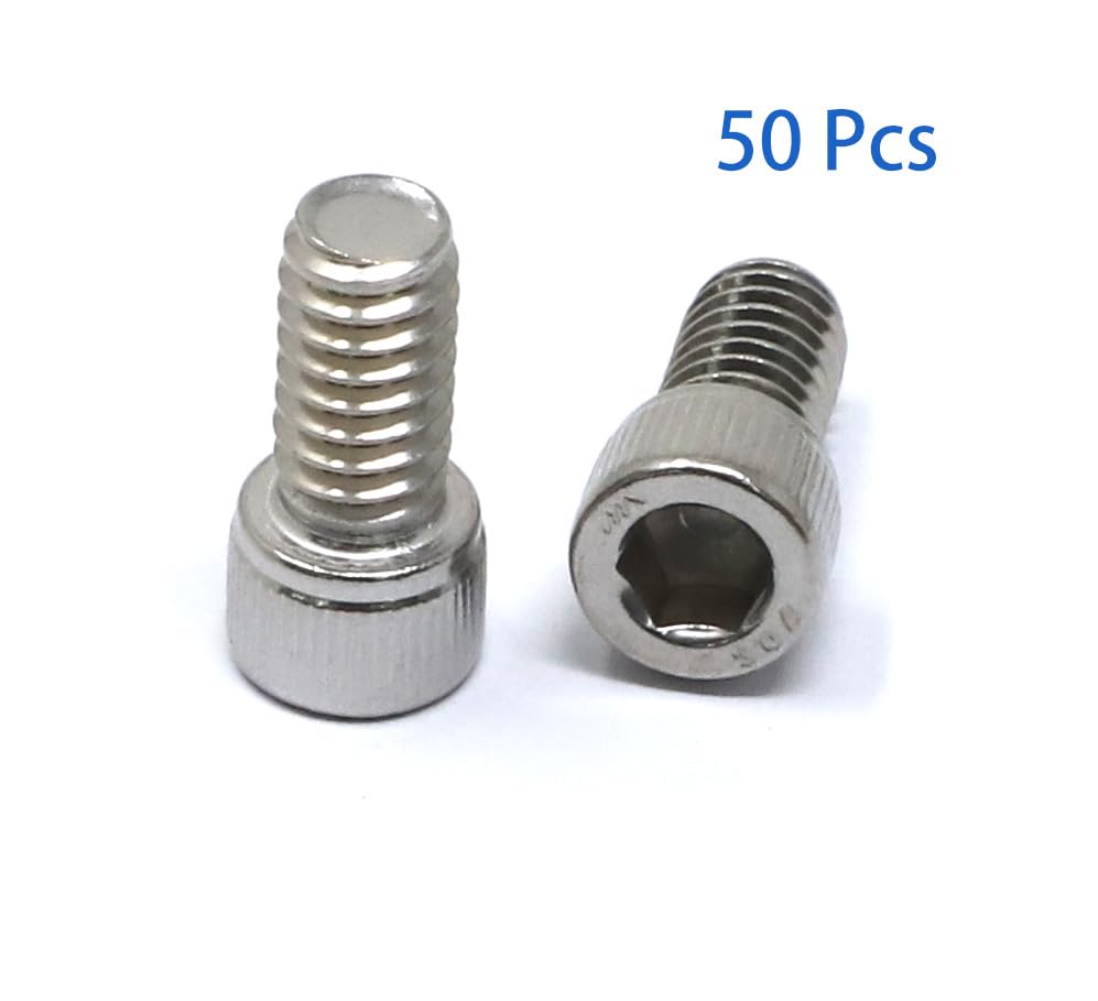 iexcell 50 Pcs 1/4-20 x 1/2" Stainless Steel 304 Hex Socket Head Cap Screws Bolts Kit - size: 1/4-20 x 1/2" ( Fully Threaded )