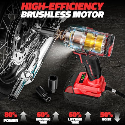DIYtoolifz Cordless Impact Wrench Compatible with Milwaukee 18v Battery: 250Ft-lbs(340N.m) 3/8" Brushless Electric Impact Gun, 2400RPM High Torque Impact Driver, Power Impact Wrench, Bare Tool - size: 250ft-lbs, style: Compatible with Milwaukee 18V Batter