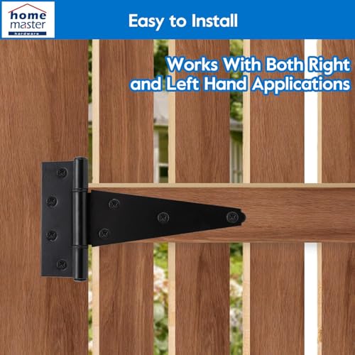 HOME MASTER HARDWARE 8" Heavy Duty Gate Hinges, 4 Pack T Strap Hinges - size: 8 in-4 Pack