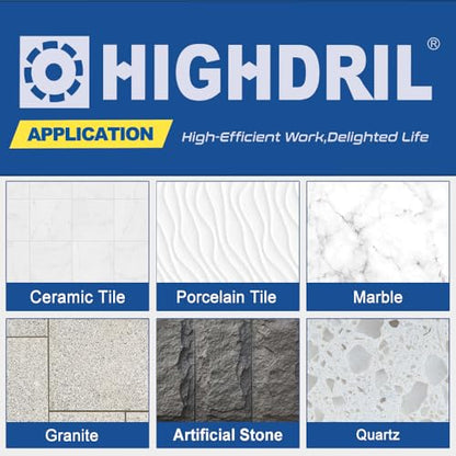 HIGHDRIL 11Pcs Diamond Hole Saw Kit for Tile Porcelain Ceramic Granite - size: Shank Set5