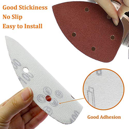50 Pcs Mouse Detail Sander Sandpaper, 100 Grit, 5 Hole - size: 100 Grit - 50 Pcs