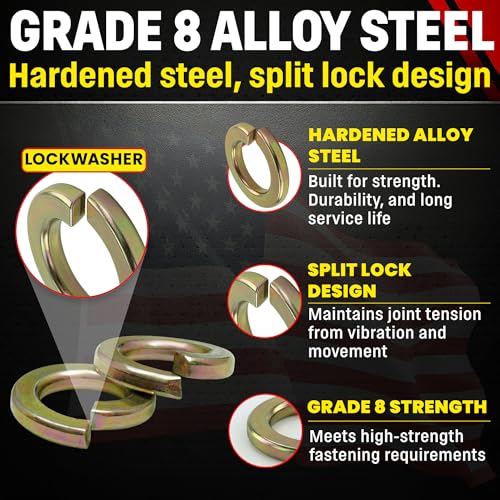 Chenango Supply 5/8" Grade 8 Split Lock Washers - size: 5/8 Lock Washer