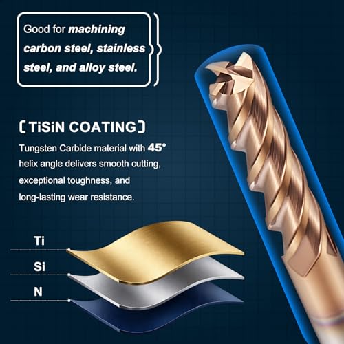 Carbide End Mill 1/4" Dia 1" CL 3" L 1/4" Shank 4 Flute - size: 1/4" Dia - 1" CL - 3" L - 1/4" Shank
