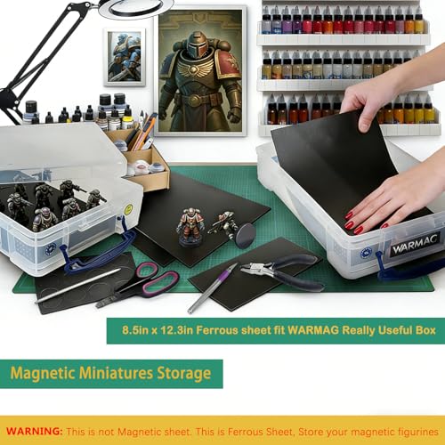 2 Pack, Adhesive Metal Sheets-8.5” x 12.3”, Ferrous Sheet for Magnets Receptive, 30 Mil Thin Flexible Rubber Steel Mat for Crafts, Magnetic Miniatures Organization – Fits Standard US Really Useful Box - size: 8.5"X12.3"-2Pcs