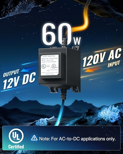 60W Low Voltage Landscape Transformer with Remote, Low Voltage Transformer 120V AC to 12V DC, Power Supply Waterproof for Landscape Lighting, Fountain Lighting, Pool Light UL Listed B92LT06