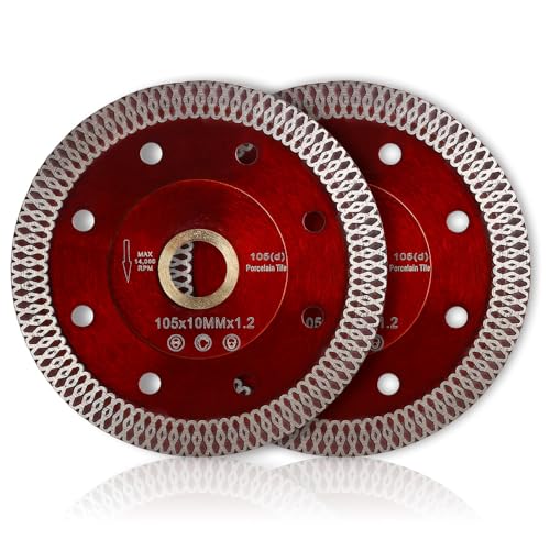 YIJING 2pcs 4" Porcelain Cutting Blade Super Thin Diamond Saw Blade for Cutting Ceramic Porcelain Tile Granite Marble (4"-2pc) - size: 4"-2pc