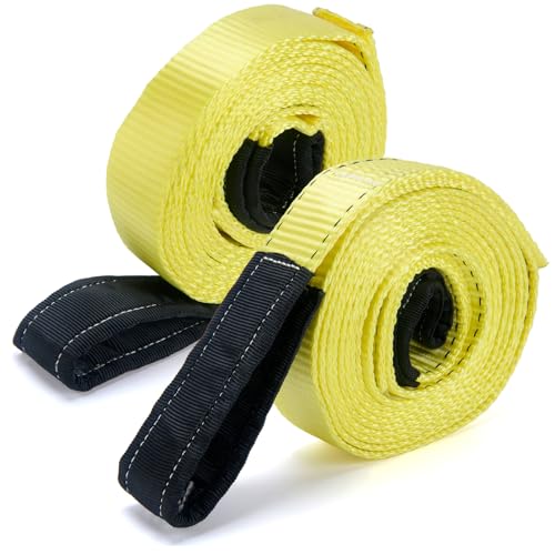 15' x 2" Heavy Duty Rigging Lifting Straps, Nylon Webbing Tow Sling, 2-Pack