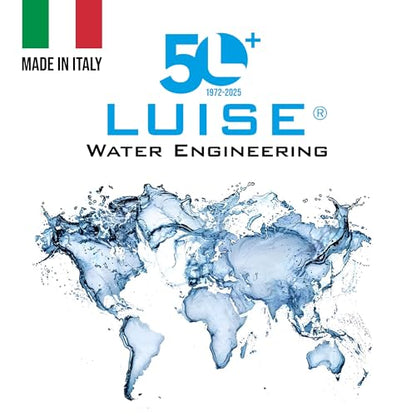 Luise Big 10 Filter Housing L503.1040, 3-Piece Cartridge Water Filter Housing 3/4" Inlet Brass ports Made of Non-Toxic Plastic Material (10"x2.5") with Wrench and Bracket.
