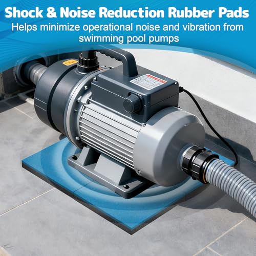 Air Jade Pool Pump Vibration Pads, 8" x 8" x 3/4" Anti-Vibration Pads for Swimming Pool Pumps, Hot Tub Motors, Heavy Duty Odorless Rubber Pads for Noise Reduce & Shock Absorb, Pack of 4