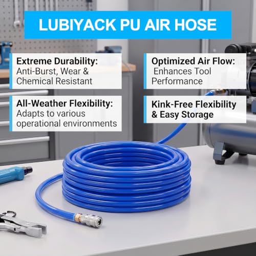 Blue PU Air Hose, 4mm OD 2.5mm ID, 90FT - color: Blue, size: 4mm OD x 90FT