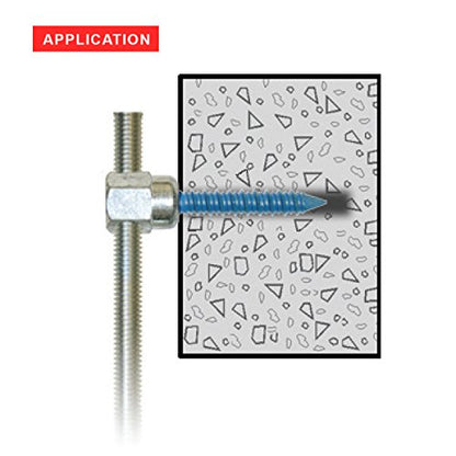 Everflow Sammys 8061957-100 SWC 20 3/8 Inch Screw Horizontally Threaded Rod Anchor Designed for Concrete Structure, Steel with Zinc Finish, Blue Delta Seal, Prevent Snapping (Pack of 100) - size: Pack of 100