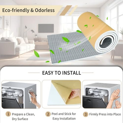 TroyStudio Sound Proof PEF Closed Cell Foam with Aluminum Foil, Self-Adhesive 13" x 78" Heat Shield White Foam Sheet - Waterproof Noise Vibration Thermal Insulation Roll for Home, HVAC and Car - color: White, PEF Foam, size: 13" x 78" x 0.4"