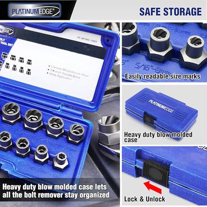 PLATINUMEDGE 13 Pieces Impact Bolt & Nut Remover Set