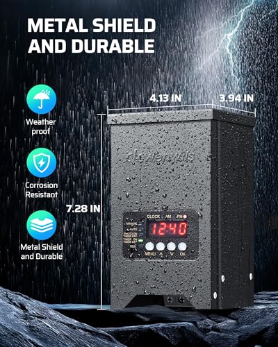DEWENWILS 150W Low Voltage Transformer with Dusk to Dawn Sensor & Timer - style: 150W-Metal