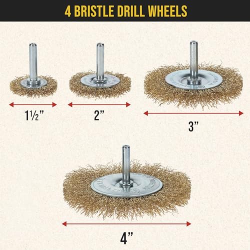 Dura-Gold 12-Pc Abrasive Brass-Coated Wire Wheel, Cup Brush, End Brush Set