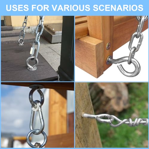 Aovchei Eye Screws, 4 Pcs 6 inches 304 Heavy Duty Screw Hooks - color: 304, size: 6 Inch 4pcs